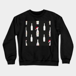 Christmas champagne bottle with Christmas light bulb Crewneck Sweatshirt